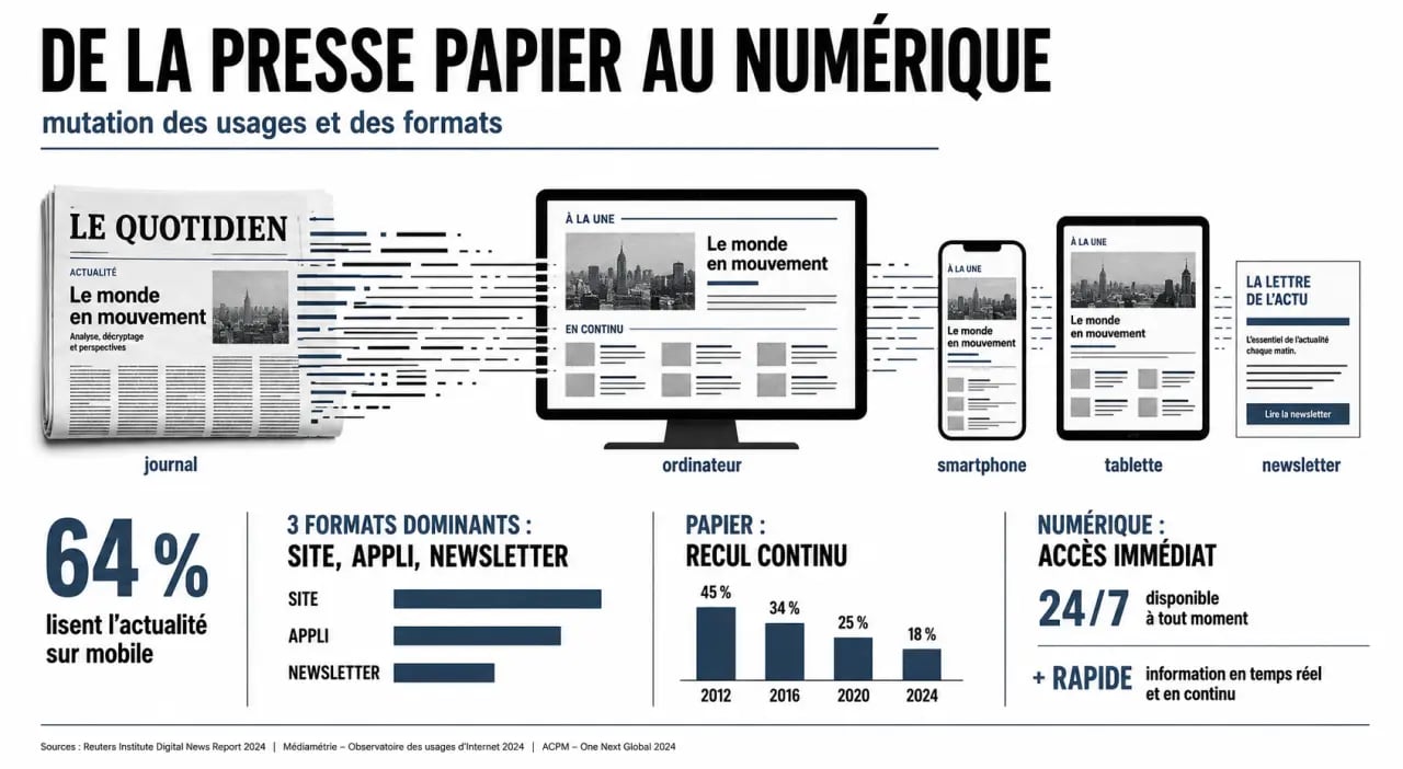Comment la presse ecrite s adapte t elle au numerique : chiffres clés de la transition du papier vers le digital
