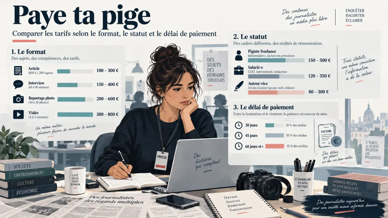 Paye ta pige : comparez les tarifs selon le format, le statut et le délai de paiement