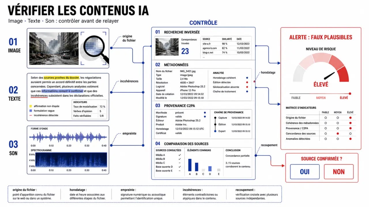 Comment l'intelligence artificielle transforme-t-elle la rédaction d'articles de presse : vérification, provenance et lutte contre les faux contenus